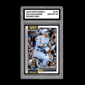 Graded 10 Jac Caglianone #138  Rookie Card RC 2026  Topps Series 1 Royals Baseball