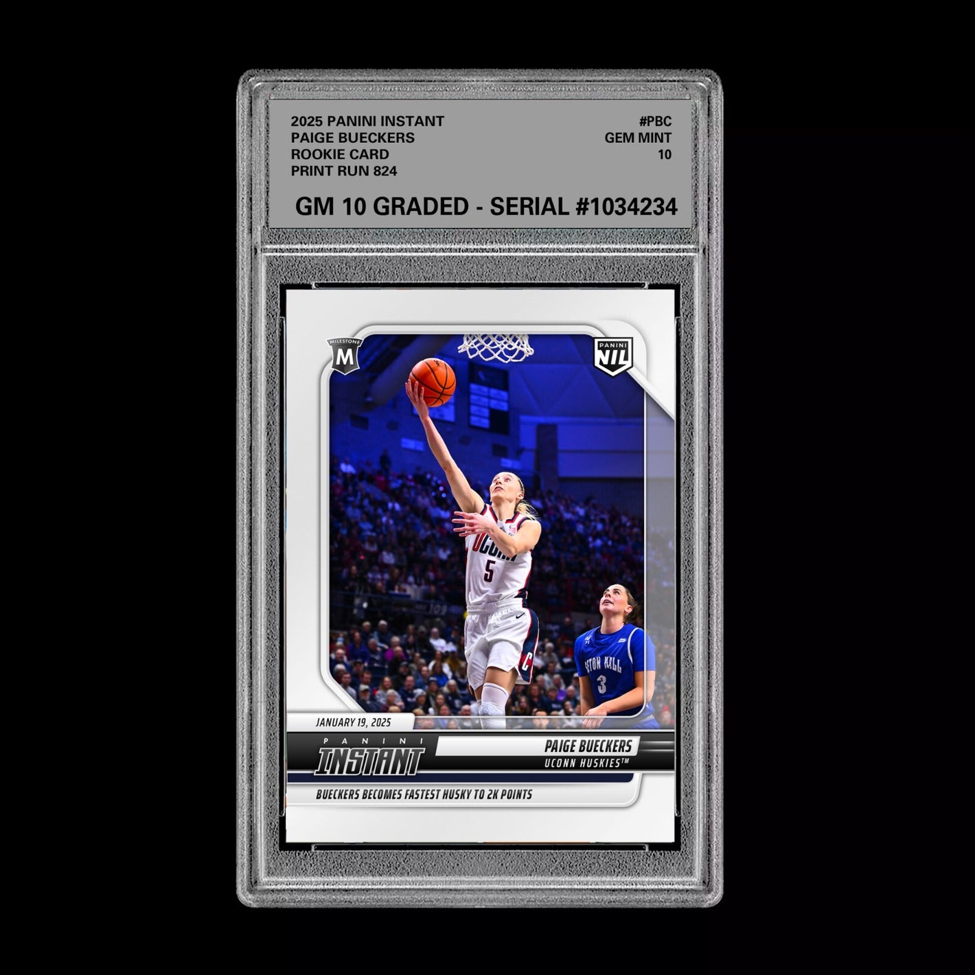 GRADED 10 Paige Bueckers 2024 Panini Instant #PBC UCONN WNBA Draft RC Rookie Football