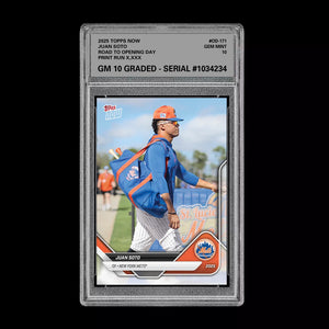 Graded 10 Juan Soto 2025 Topps Now Road to Opening Day #OD-171 NY METS  Baseball