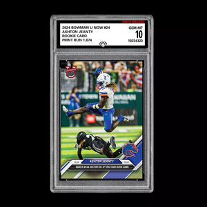Graded 10 Ashton Jeanty RC Rookie 2024 Bowman U Now Football Card #24 Heisman Football