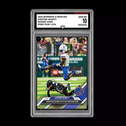 Graded 10 Ashton Jeanty RC Rookie 2024 Bowman U Now Football Card #24 Heisman Football