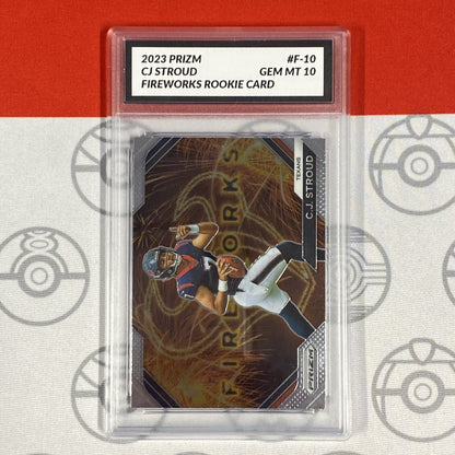 Graded 10 2023 Panini Prizm CJ Stroud Fireworks Silver #F-10 Houston Texans RC Football