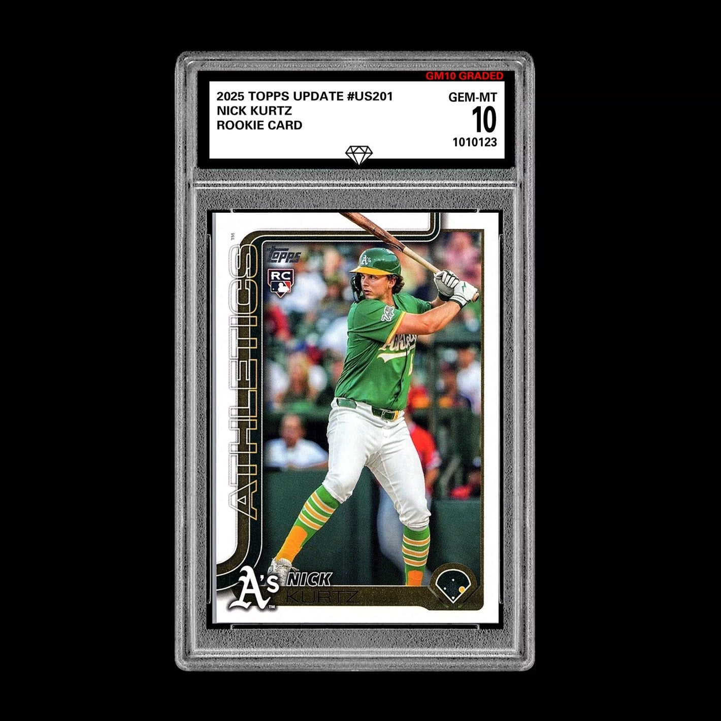 Graded 10 Nick Kurtz #US201 RC Rookie Card 2025 MLB Topps Update Athletics Baseball