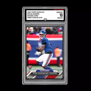 Graded 10 Malik Nabers #18 RC Rookie 2024 Topps NOW Football Card NFL Football
