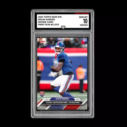Graded 10 Malik Nabers #18 RC Rookie 2024 Topps NOW Football Card NFL Football