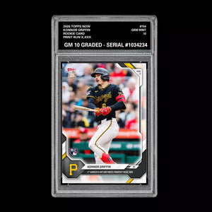 Graded 10 Konnor Griffin RC Rookie #154 2026 Topps Now MLB Pirates Presale Baseball