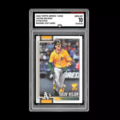 Graded 10 Jacob Wilson #240 RC Rookie Cup Card 2026 MLB Topps Athletics Baseball