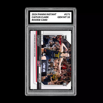 Graded 10 CAITLIN CLARK #171 RC Rookie Card 2024 Panini Instant Indiana Fever Basketball