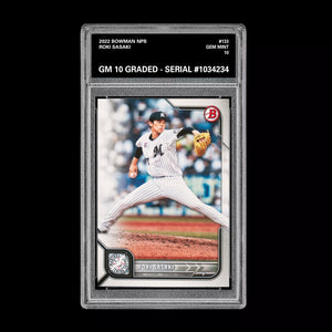 Graded 10 ROKI SASAKI LA Dodgers RC Rookie 1st 2022 Bowman NPB Japanese  Baseball