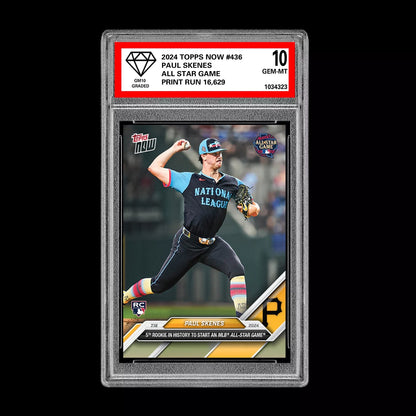 Graded 10 Paul Skenes 2024 Topps #436 RC Rookie All Star Game Pittsburgh Pirates Baseball
