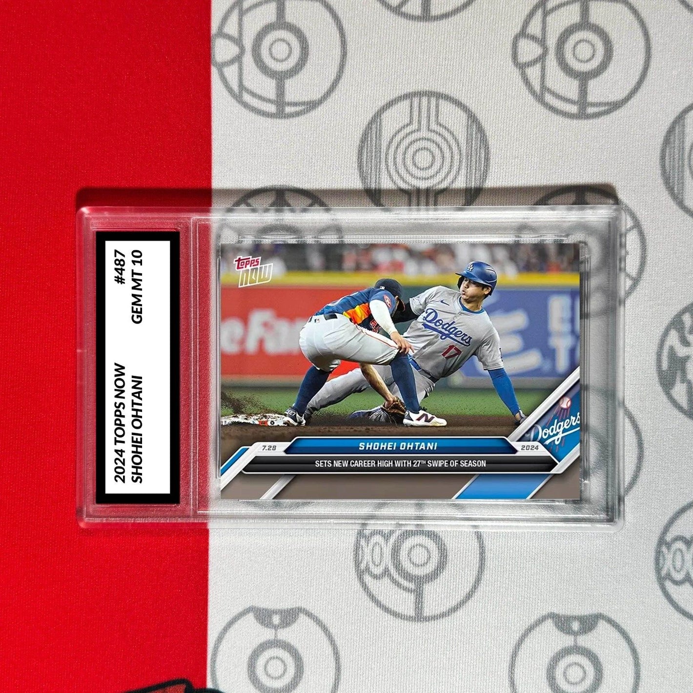 Graded 10 Shohei Ohtani #487 2024 Topps Now MLB Los Angeles Dodgers Card Baseball
