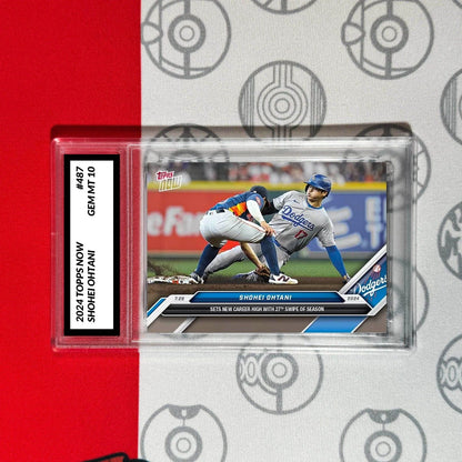 Graded 10 Shohei Ohtani #487 2024 Topps Now MLB Los Angeles Dodgers Card Baseball