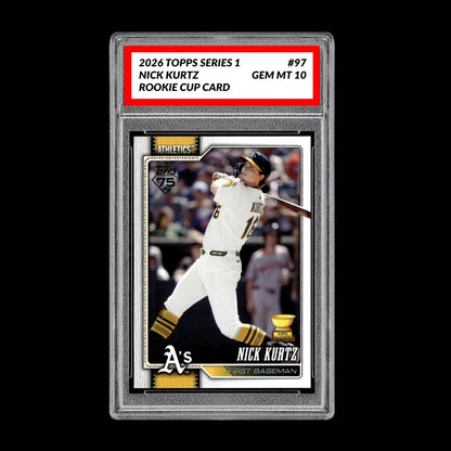 Graded 10 Nick Kurtz #97 RC Rookie Cup Card 2026 MLB Topps Athletics Baseball