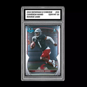 Graded 10 CAMERON CAM WARD 2022 Bowman Chrome University 1st #34 Rookie RC Draft Football