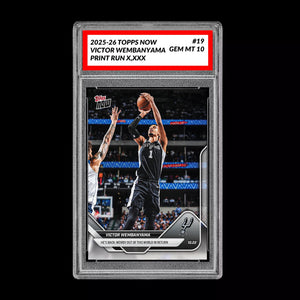 Graded 10 Victor Wembanyama 2025-26 TOPPS NOW #19 Basketball - Presale Basketball