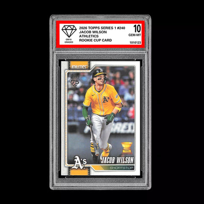Graded 10 Jacob Wilson #240 RC Rookie Cup Card 2026 MLB Topps Athletics Baseball