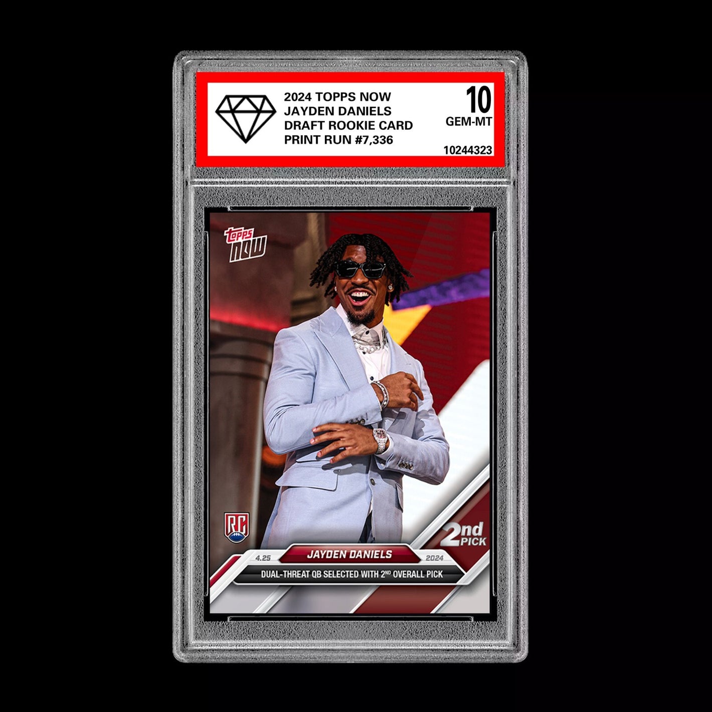 2024 Jayden Daniels RC TOPPS NOW Rookie Card #D-2 NFL Draft Washington Graded 10 Football