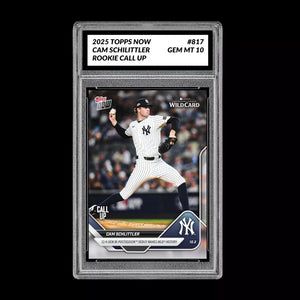 Graded 10 Cam Schlittler #817 2025 MLB Topps Now 12-K Post RC Rookie Card Baseball