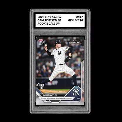 Graded 10 Cam Schlittler #817 2025 MLB Topps Now 12-K Post RC Rookie Card Baseball