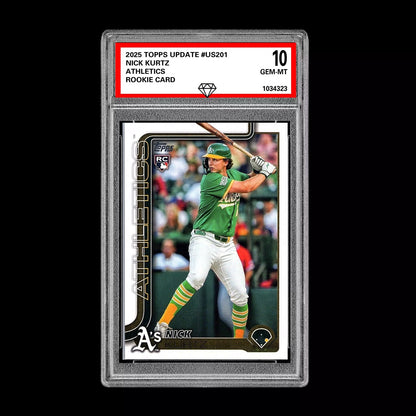 Graded 10 Nick Kurtz #US201 RC Rookie Card 2025 MLB Topps Update Athletics Baseball