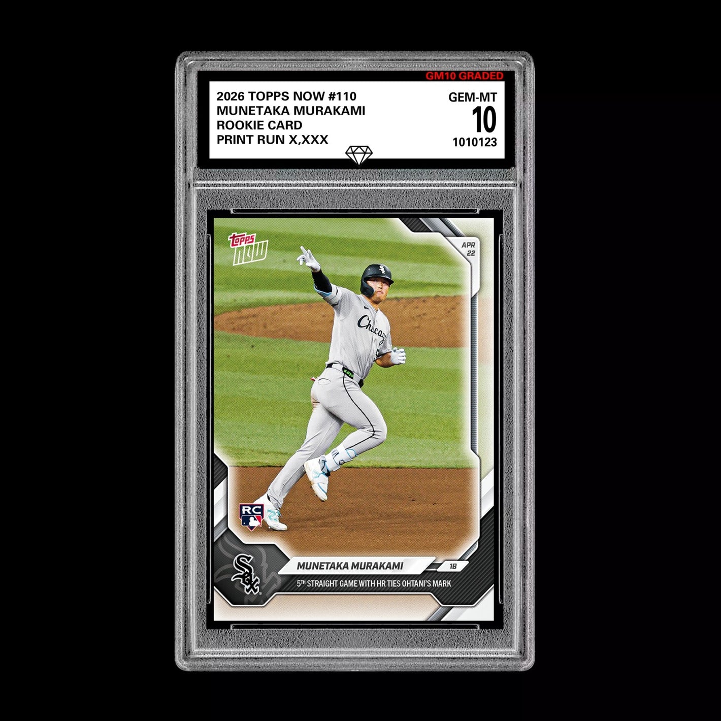 Graded 10 Munetaka Murakami Rookie Card #110 2026 Topps NOW White Sox  Baseball