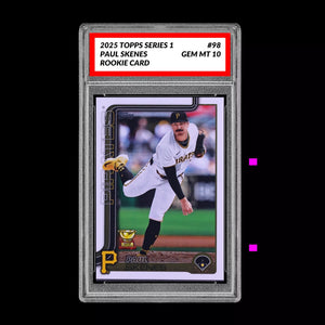 Graded 10 Paul Skenes 2025 Topps Series 1 Pittsburgh Pirates #98 Rookie Card Baseball