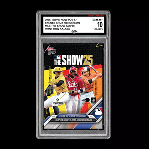 GRADED 10 Skenes Cruz Henderson 2025 Topps Now MLB The Show Cover RC Football
