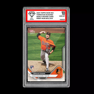 Graded 10 Tomoyuki Sugano RC Debut Rookie 2025 MLB TOPPS NOW Card 43  Baseball