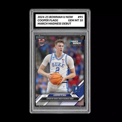 Graded 10 Cooper Flagg #95 NCAA Debut Duke RC Rookie 2024-25 Bowman U Now  Basketball