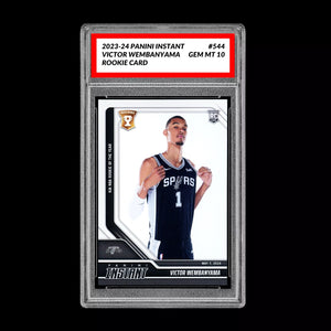 Graded 10 Victor Wembanyama RC #544 2023 Panini Instant Rookie San Antonio Spurs Basketball