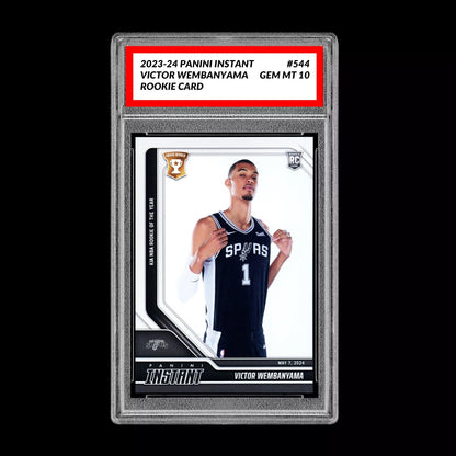 Graded 10 Victor Wembanyama RC #544 2023 Panini Instant Rookie San Antonio Spurs Basketball