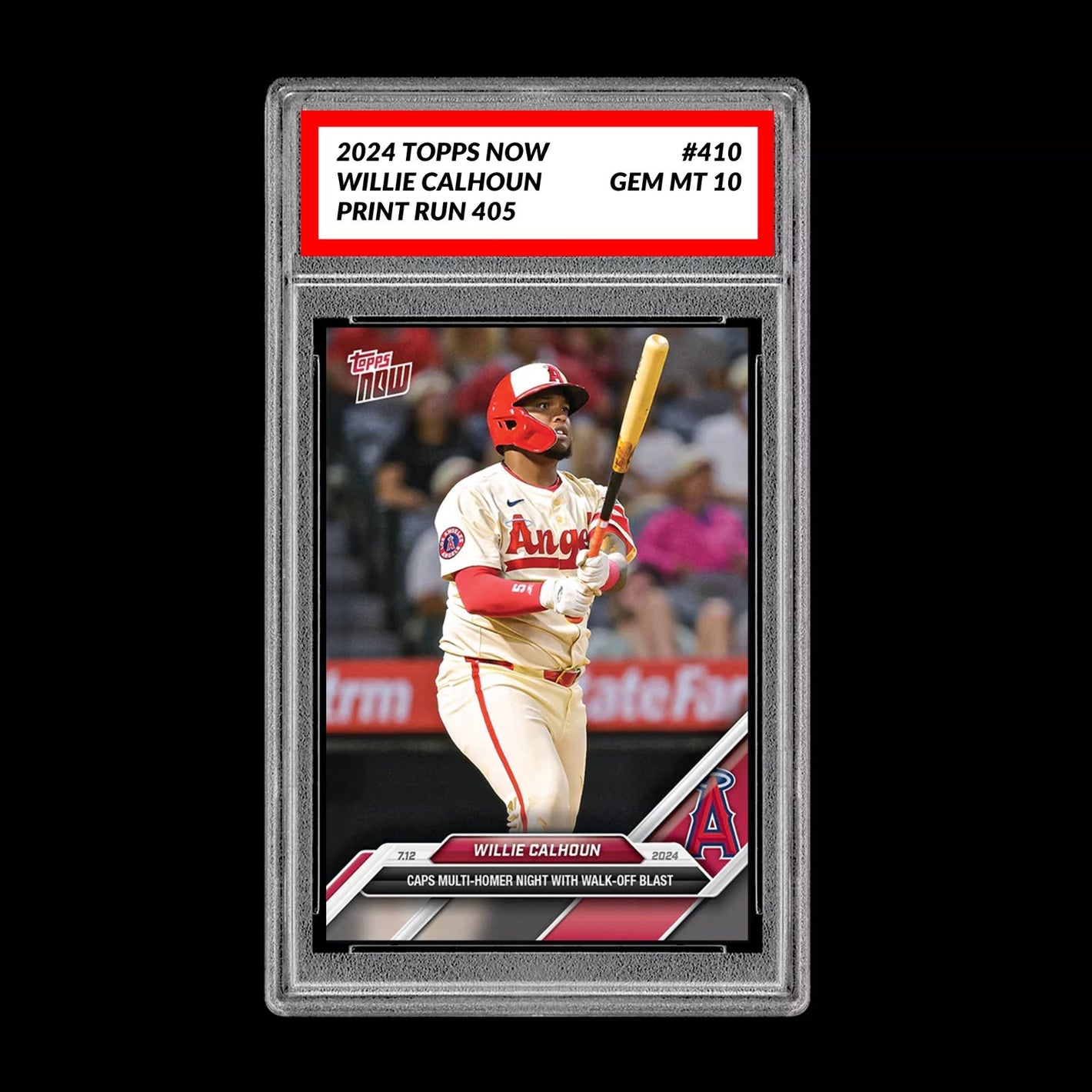 Graded 10 Willie Calhoun 2024 Topps Now #410 Multi HR Night Los Angeles Angels Baseball