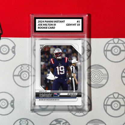 Graded 10 Joe Milton III #1 RC Rookie Card 2024 Panini Instant Patriots Football