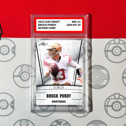 Graded 10 Brock Purdy Rookie Card RC 2022 Leaf Draft Football #RS-15 Football