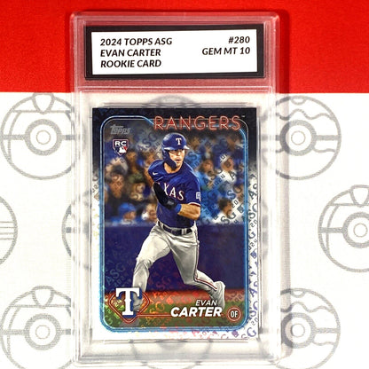 Graded 10 Evan Carter RC Rookie 2024 All Star Game ASG Refractor Variation Baseball