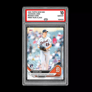 Graded 10 Jackson Jobe 2025 Topps NOW 60 Rookie Earns First Career WIN  Baseball