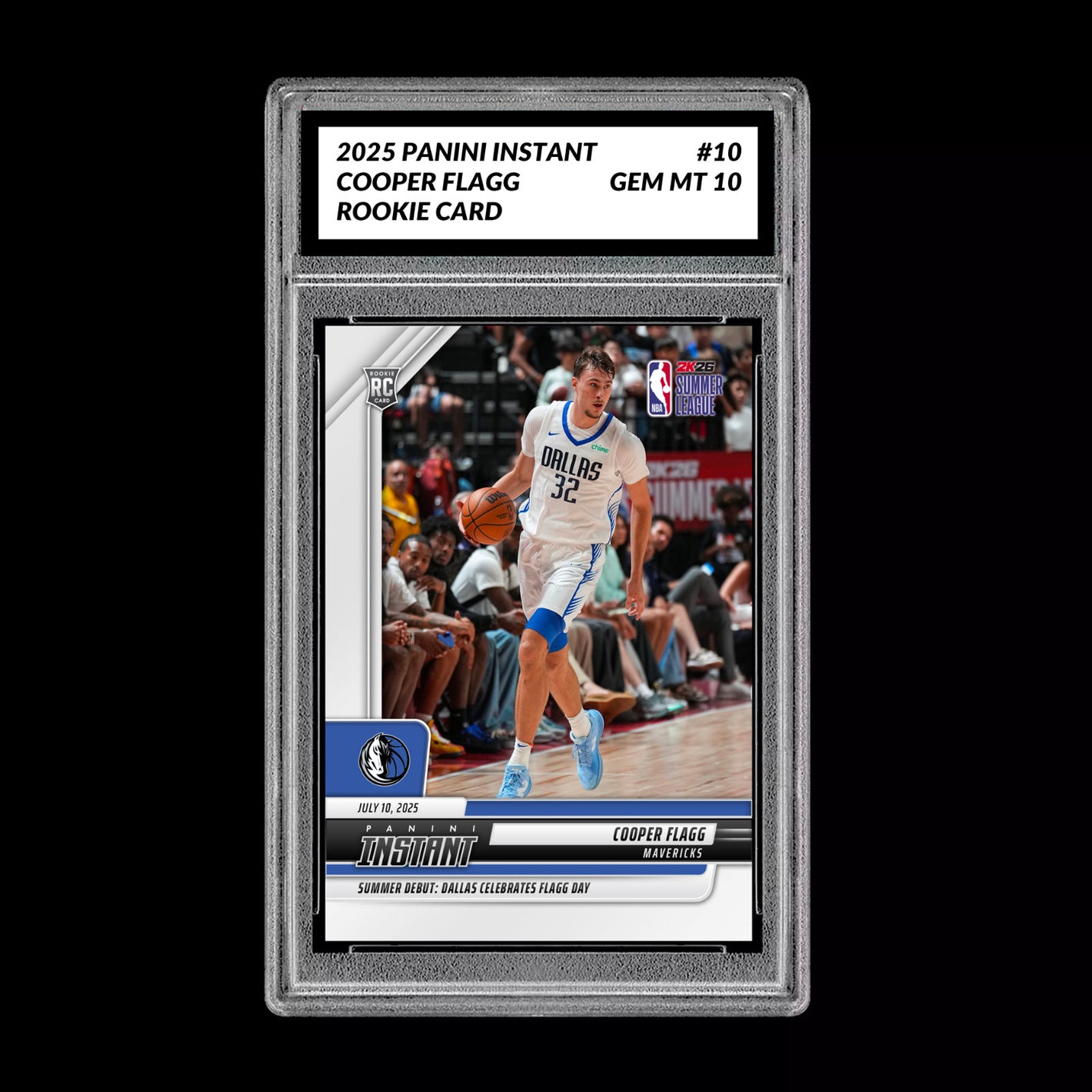 Graded 10 Cooper Flagg 2025 Panini Instant #10 RC Dallas DEBUT Mavs Rookie Card Basketball