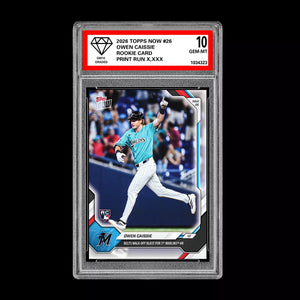 Graded 10 Owen Caissie Rookie Card 26 2026 Topps NOW Miami Marlins PRESALE Baseball