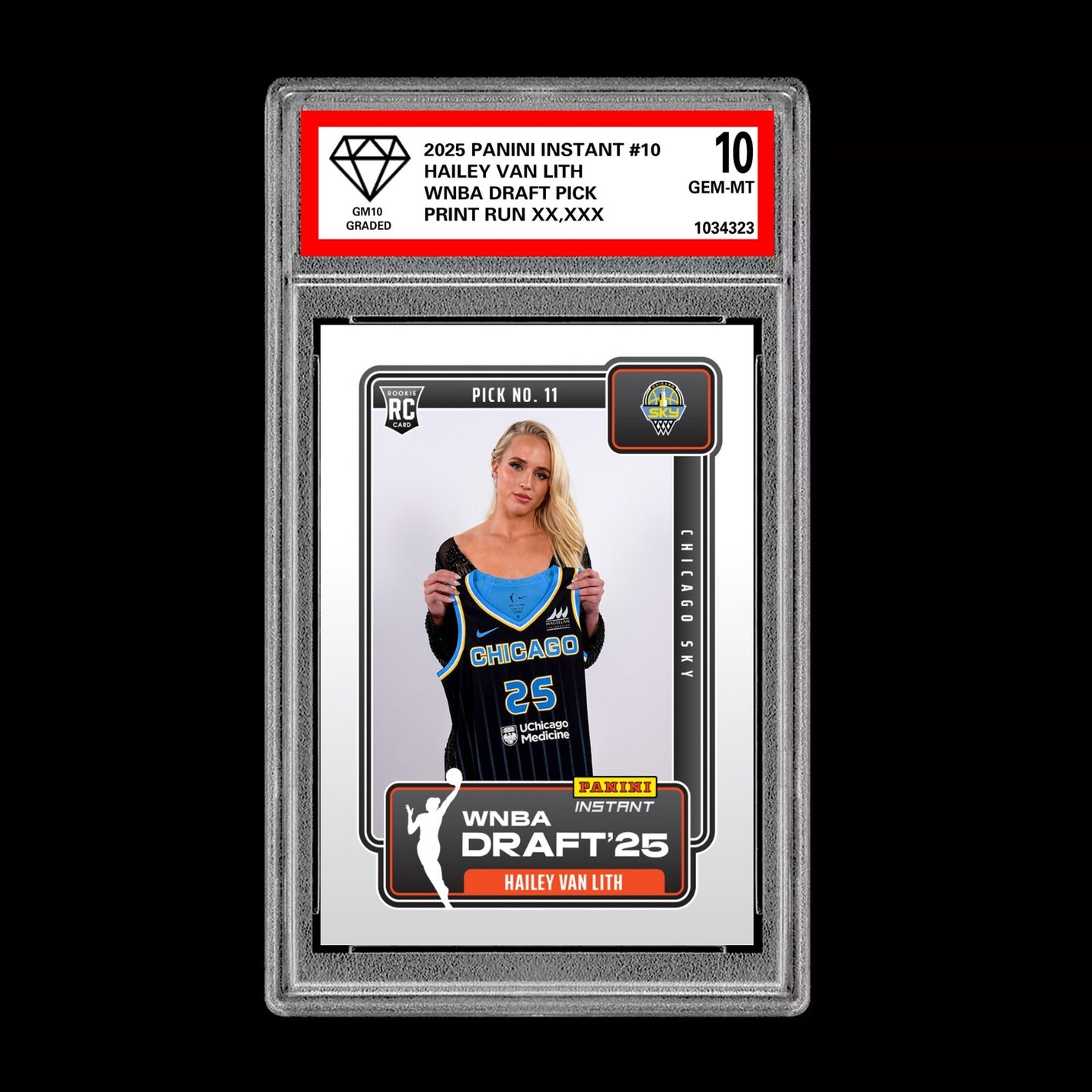 Graded 10 Hailey Van Lith 2025 Panini Instant Draft 1st RC Rookie Card CHICAGO  Basketball