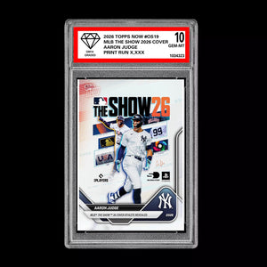 Graded 10 Aaron Judge #OS19 2026 Topps Now MLB The Show Cover Yankees  Football