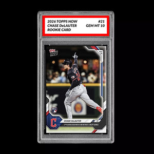 Graded 10 Chase DeLauter Rookie Card 21 2026 Topps NOW Guardians PRESALE Baseball