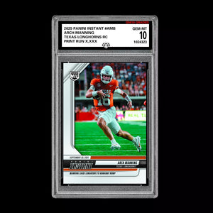 Graded 10 Arch Manning RC 2025 Panini Instant NIL NCAA #AMB Texas Rookie Presale Football