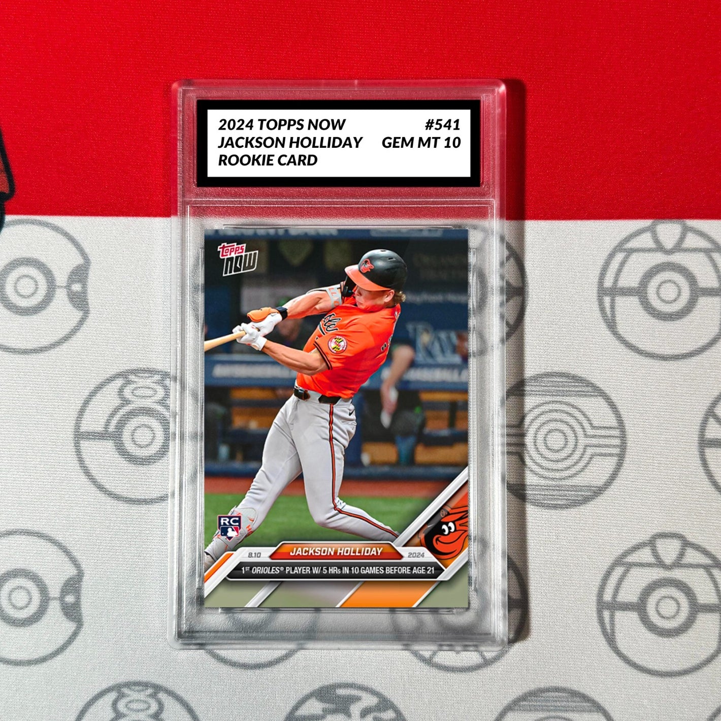 Graded 10 #541 Jackson Holliday RC Rookie Baltimore Orioles 2024 Topps Now MLB Baseball