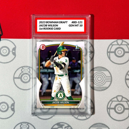 Graded 10 Jacob Wilson #BD-121 Oakland Athletics 2023 Topps 1st Bowman Draft Baseball