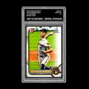 Graded 10 Jacob Misiorowski 2022 Bowman Draft #BD-132 1st Bowman Card Baseball