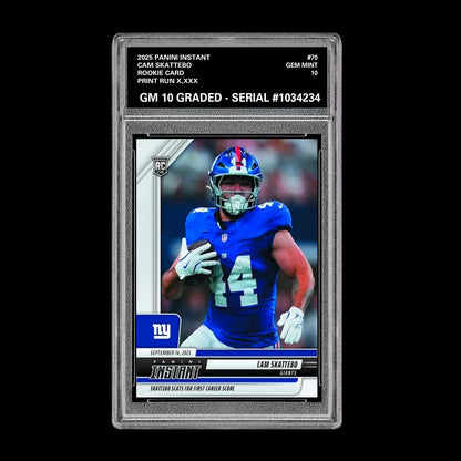 GM10 Graded 10 CAM SKATTEBO RC ROOKIE SP 2025 Panini Instant NFL #70  Football