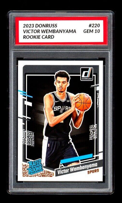 GRADED 10 GEM MT Victor Wembanyama 2023-24 Donruss #220 Rated Rookie - Spurs Basketball