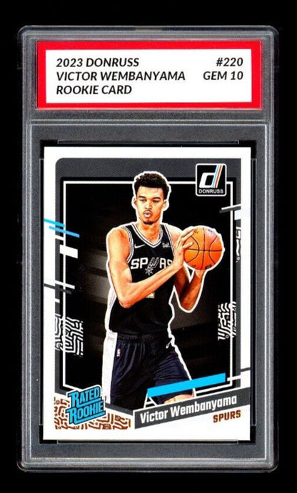 GRADED 10 GEM MT Victor Wembanyama 2023-24 Donruss #220 Rated Rookie - Spurs Basketball