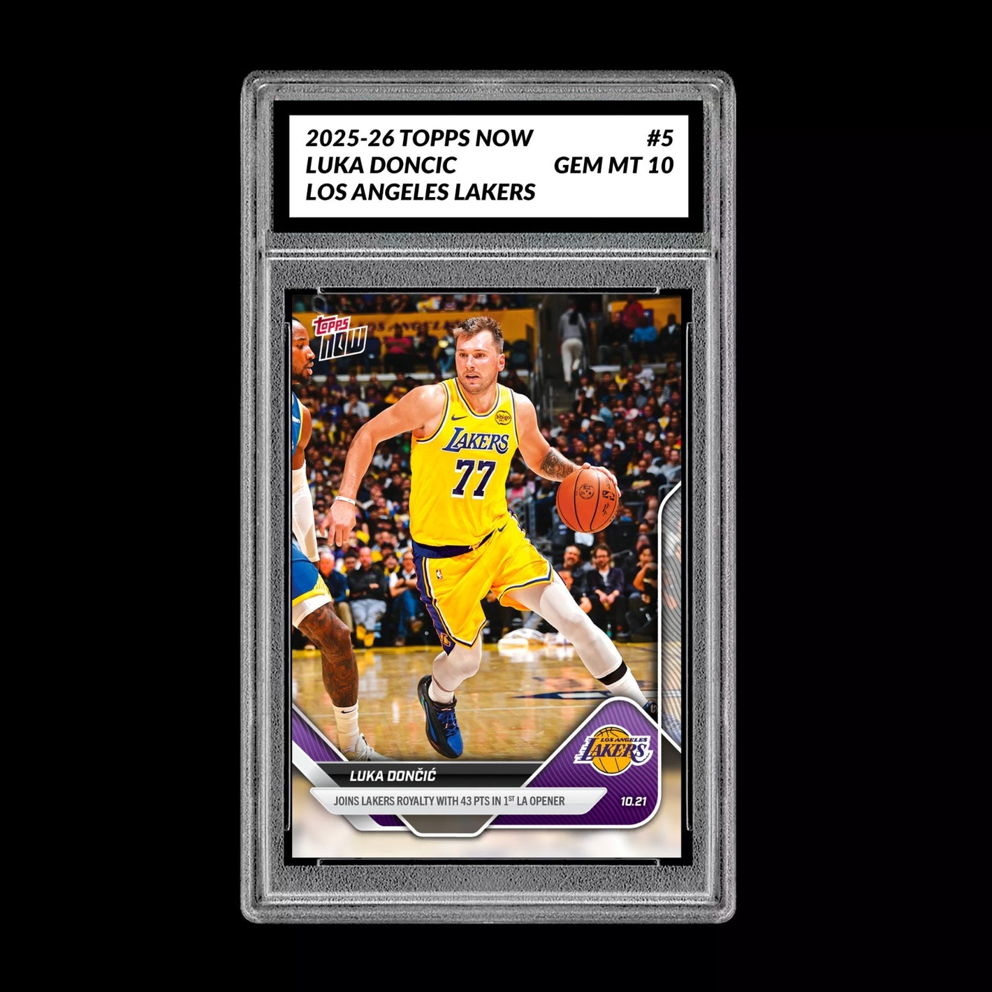 Graded 10 LUKA DONCIC #5 2025-26 TOPPS NOW Basketball LAKERS  Basketball
