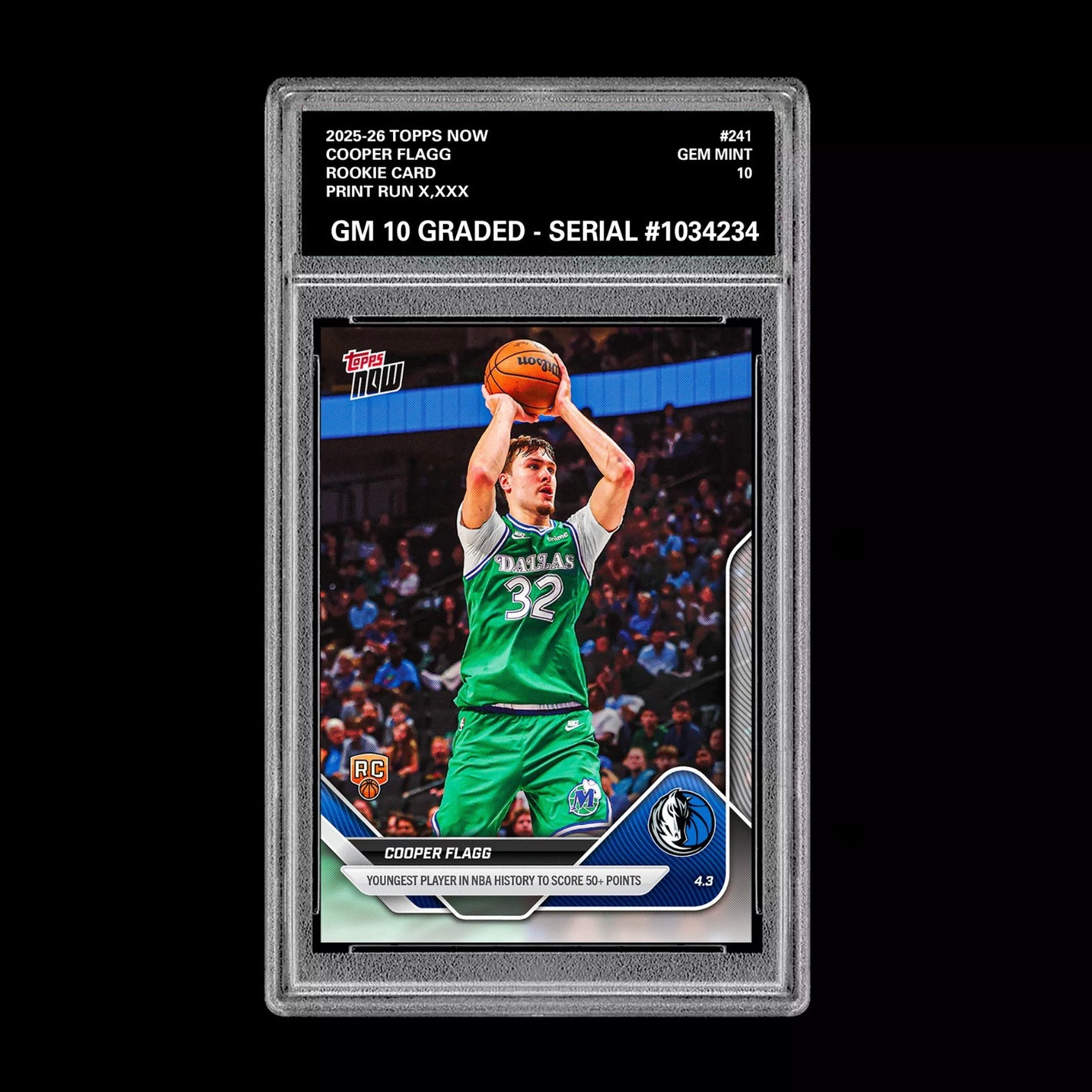 Graded 10 Cooper Flagg RC Rookie Card 2025-26 NBA Topps Now #241  Basketball